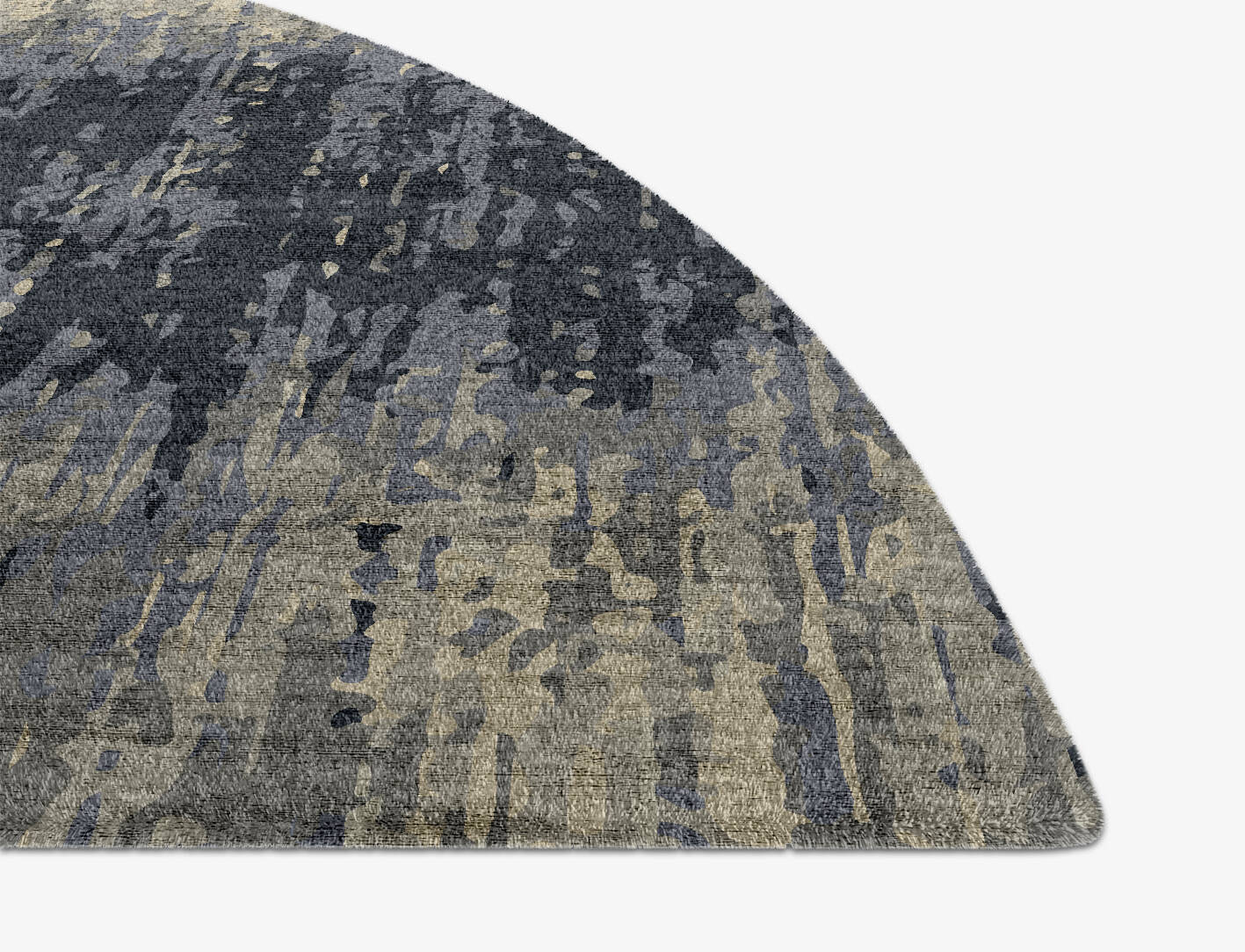 Tape Gradation Halfmoon Hand Knotted Bamboo Silk Custom Rug by Rug Artisan