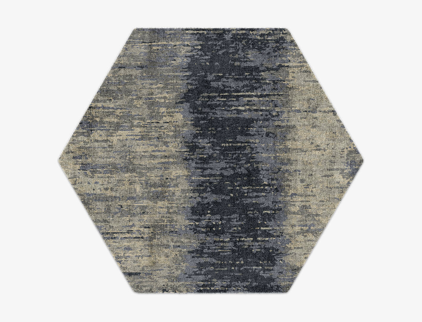 Tape Gradation Hexagon Hand Knotted Bamboo Silk Custom Rug by Rug Artisan