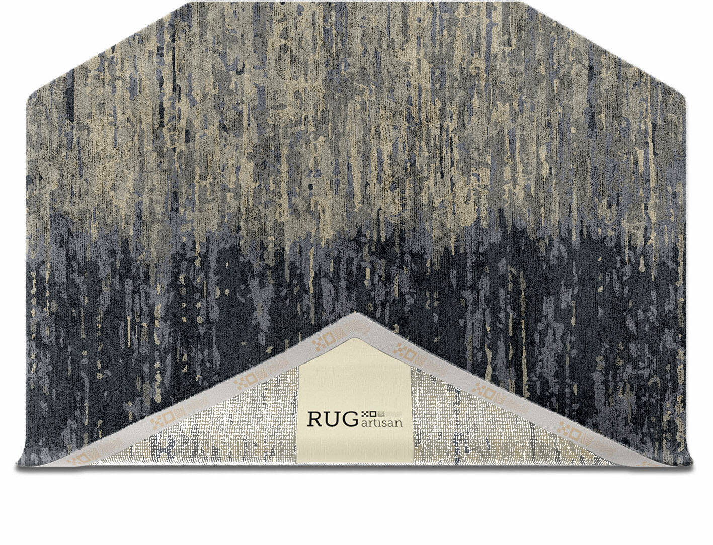 Tape Gradation Hexagon Hand Knotted Bamboo Silk Custom Rug by Rug Artisan