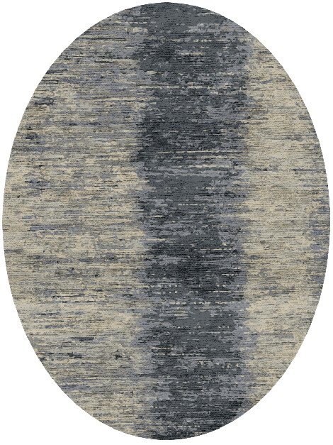 Tape Gradation Oval Hand Knotted Bamboo Silk Custom Rug by Rug Artisan