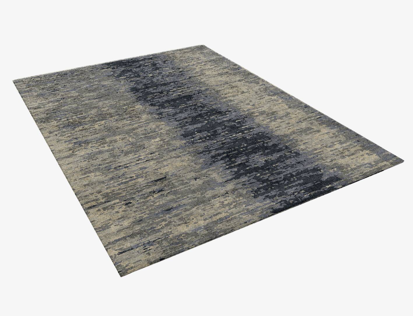 Tape Gradation Rectangle Hand Knotted Bamboo Silk Custom Rug by Rug Artisan