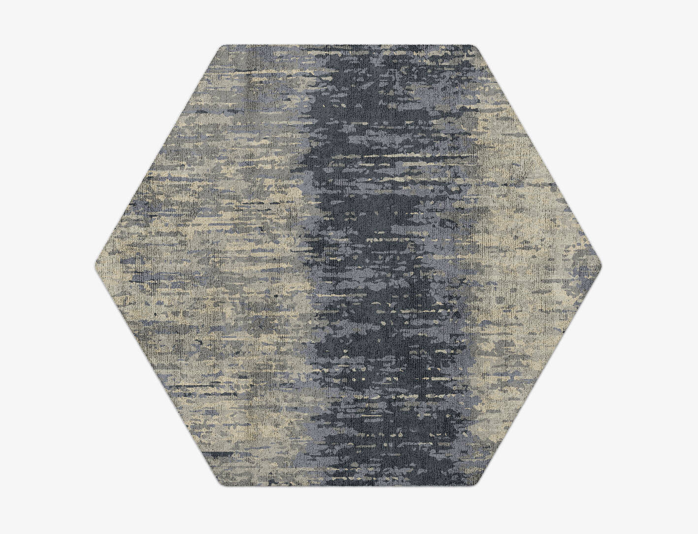 Tape Gradation Hexagon Hand Tufted Bamboo Silk Custom Rug by Rug Artisan