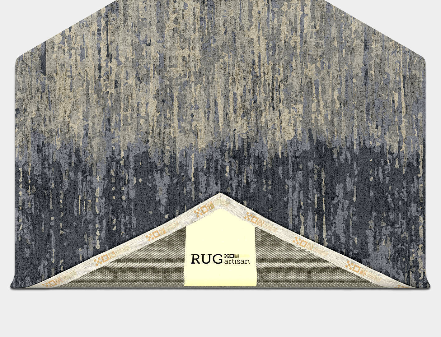 Tape Gradation Hexagon Hand Tufted Bamboo Silk Custom Rug by Rug Artisan