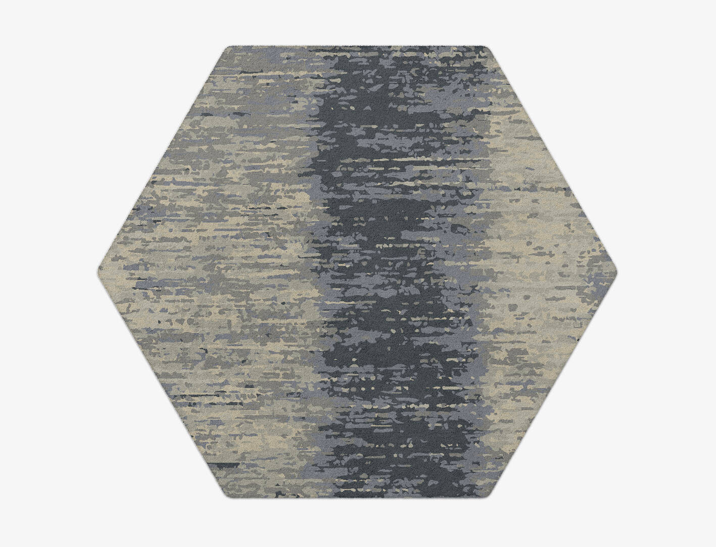 Tape Gradation Hexagon Hand Tufted Pure Wool Custom Rug by Rug Artisan