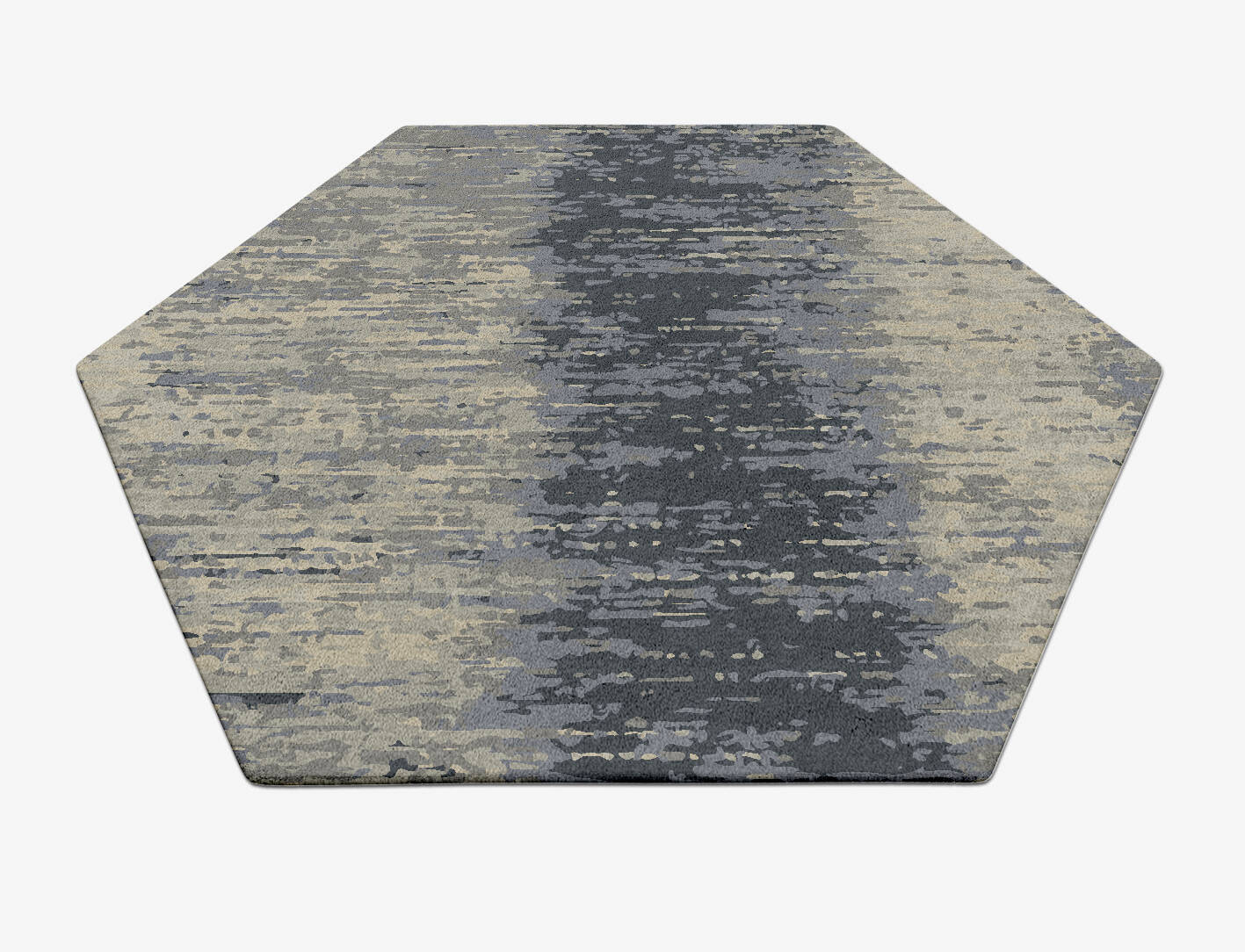 Tape Gradation Hexagon Hand Tufted Pure Wool Custom Rug by Rug Artisan
