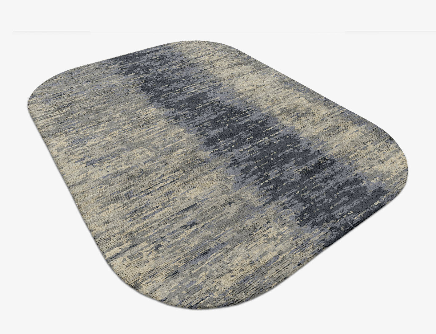 Tape Gradation Oblong Hand Tufted Bamboo Silk Custom Rug by Rug Artisan