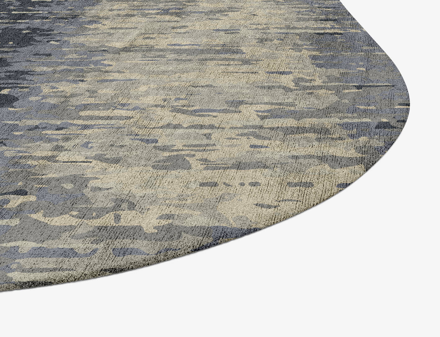 Tape Gradation Oblong Hand Tufted Bamboo Silk Custom Rug by Rug Artisan