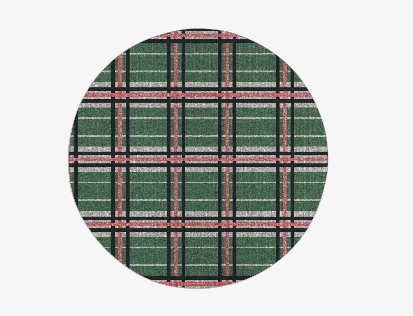 Tartan Geometric Round Flatweave New Zealand Wool Custom Rug by Rug Artisan