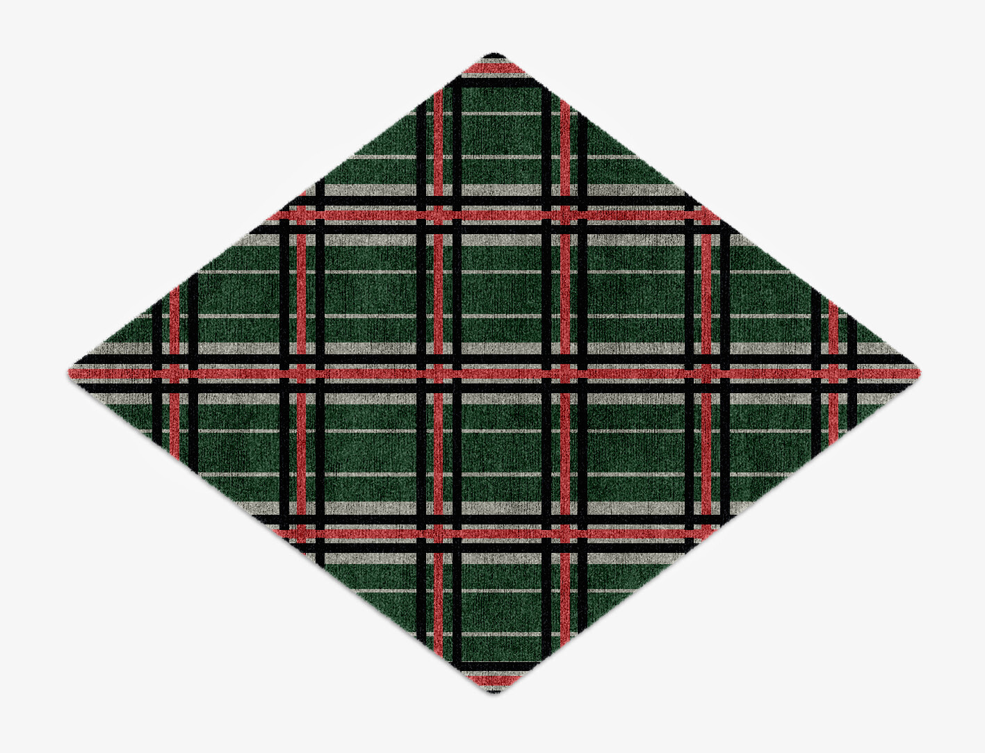 Tartan Geometric Diamond Hand Knotted Bamboo Silk Custom Rug by Rug Artisan