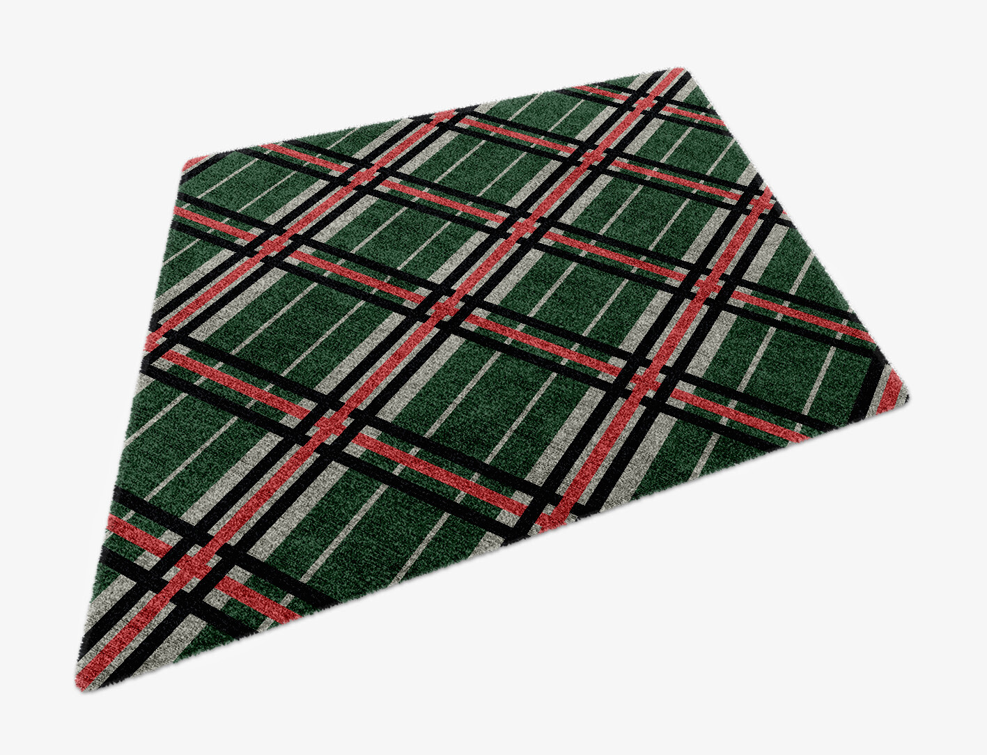 Tartan Geometric Diamond Hand Knotted Bamboo Silk Custom Rug by Rug Artisan
