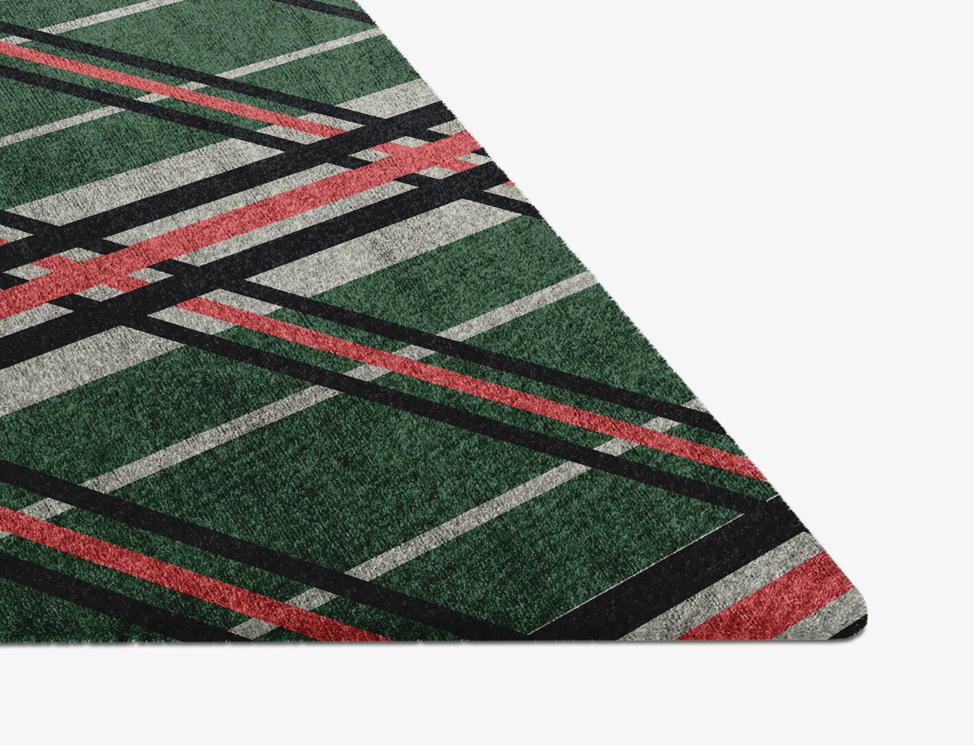 Tartan Geometric Diamond Hand Knotted Bamboo Silk Custom Rug by Rug Artisan