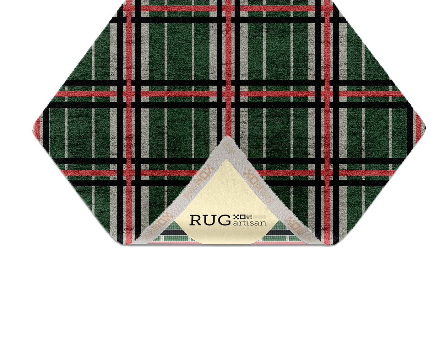 Tartan Geometric Diamond Hand Knotted Bamboo Silk Custom Rug by Rug Artisan