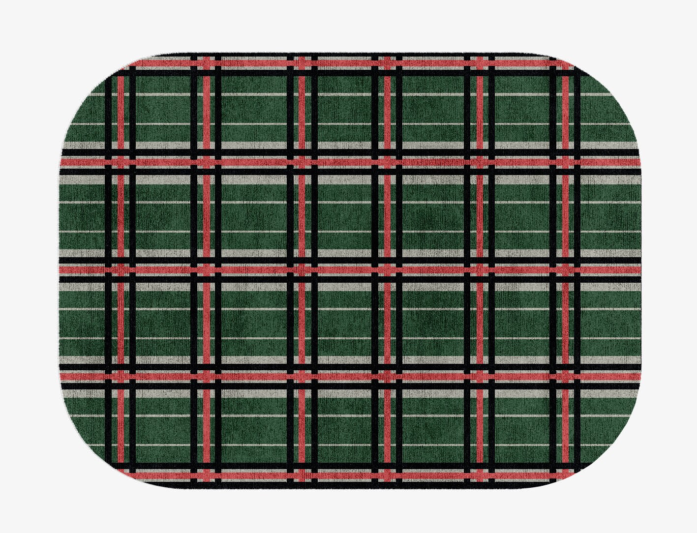 Tartan Geometric Oblong Hand Knotted Bamboo Silk Custom Rug by Rug Artisan