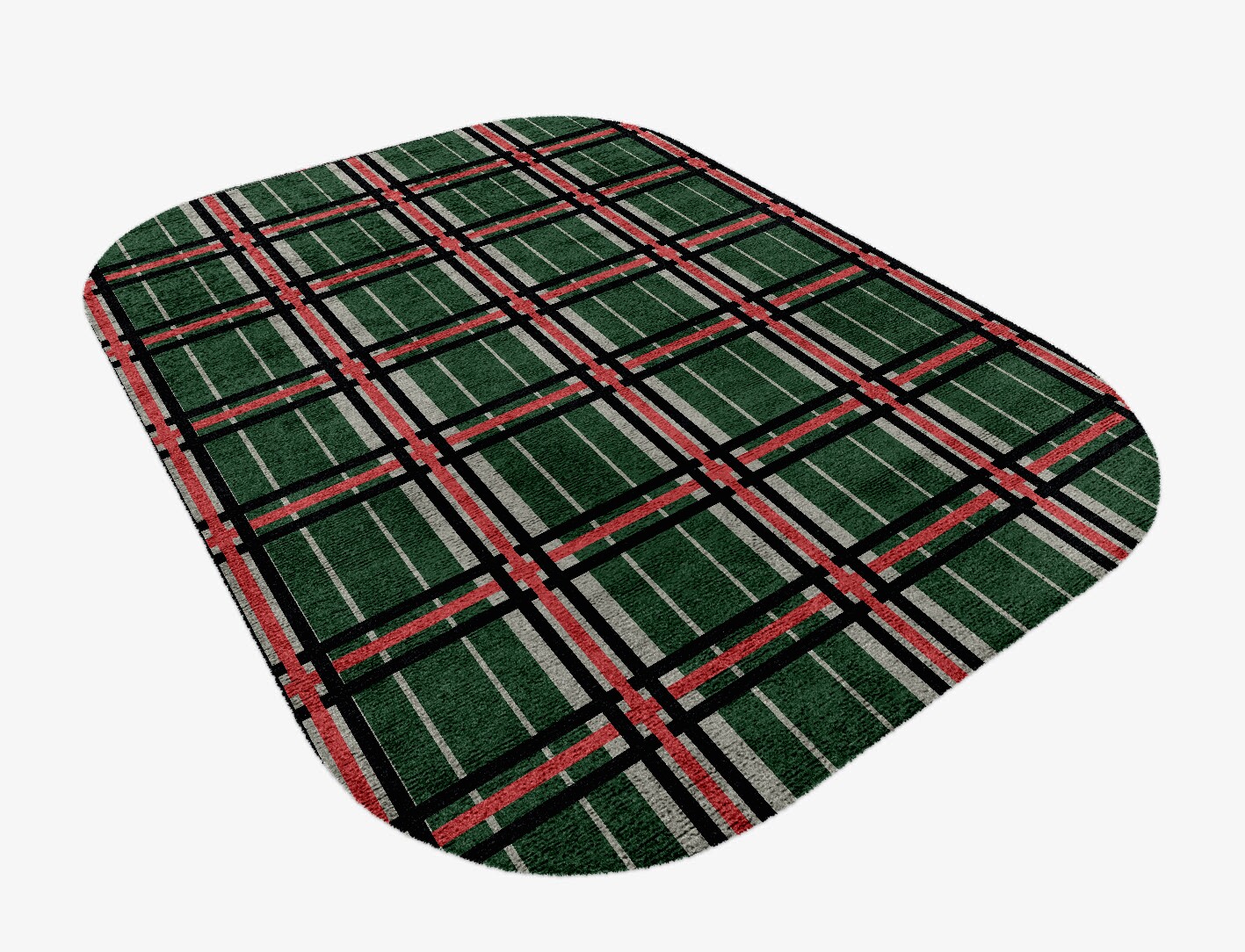 Tartan Geometric Oblong Hand Knotted Bamboo Silk Custom Rug by Rug Artisan
