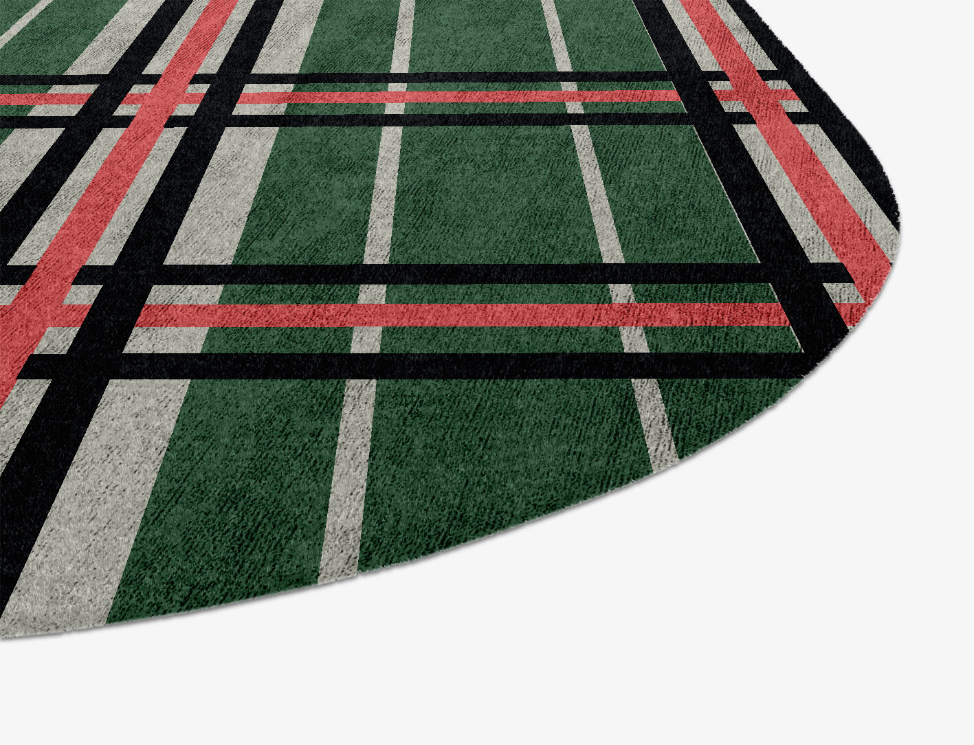 Tartan Geometric Oblong Hand Knotted Bamboo Silk Custom Rug by Rug Artisan