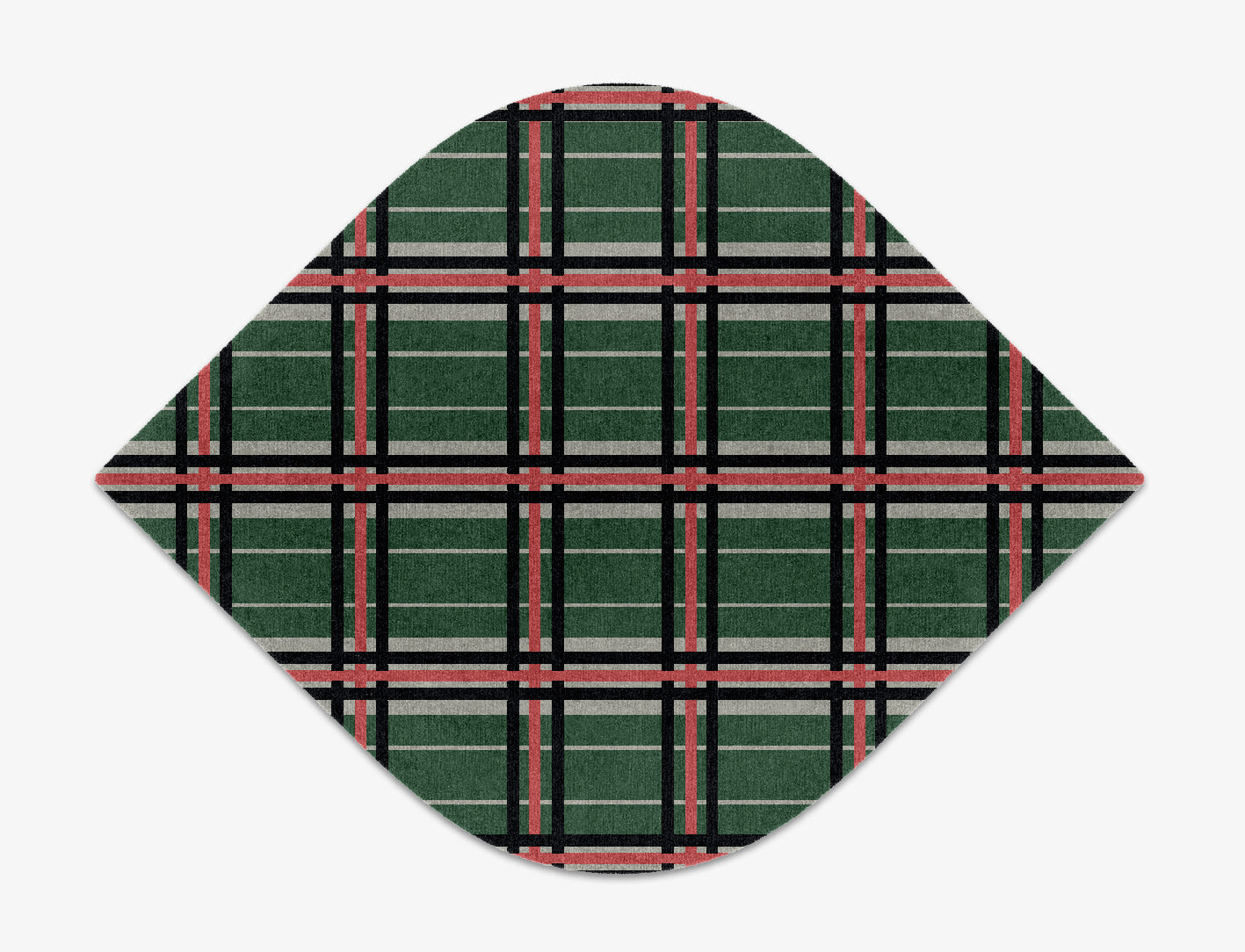 Tartan Geometric Ogee Hand Knotted Tibetan Wool Custom Rug by Rug Artisan