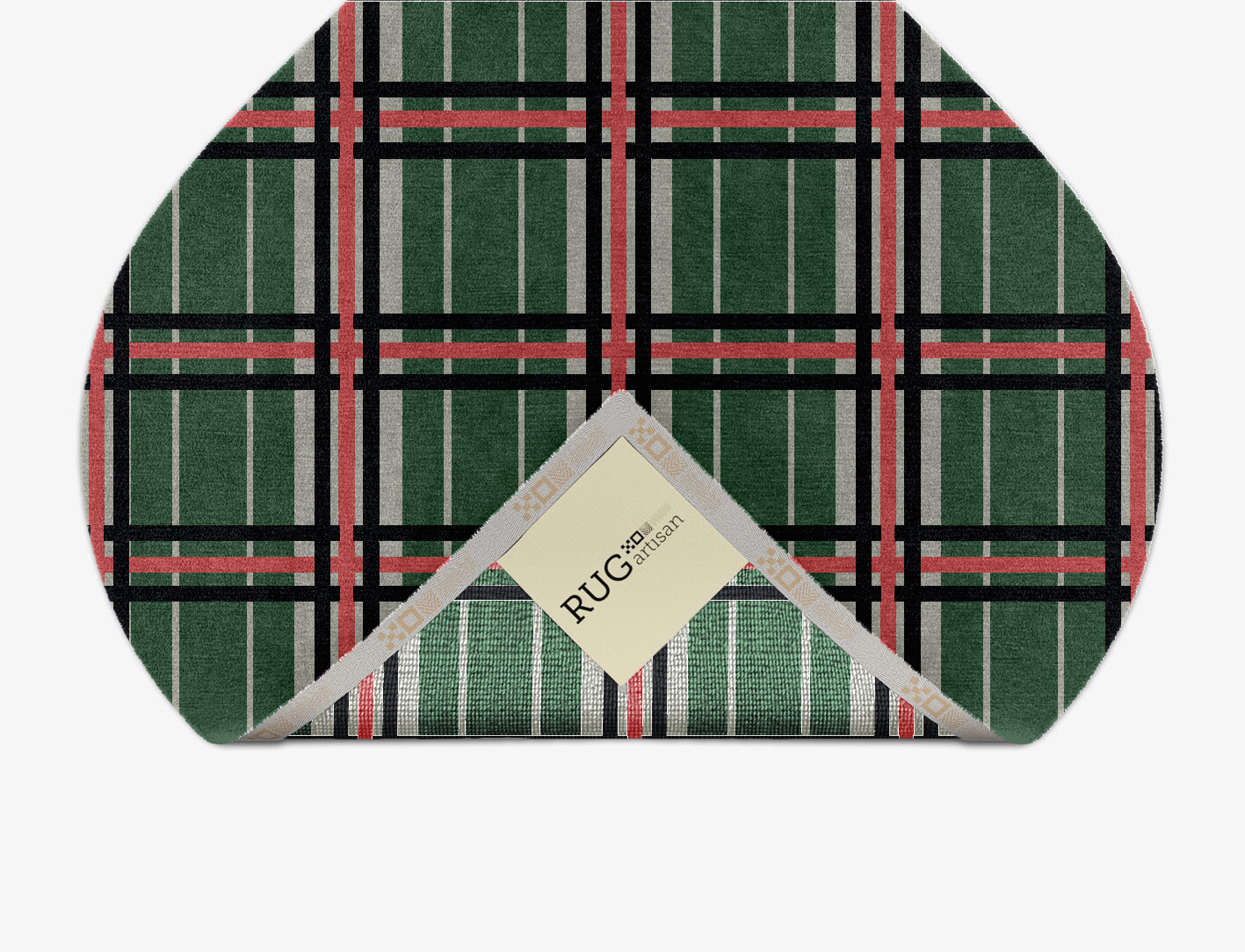 Tartan Geometric Ogee Hand Knotted Tibetan Wool Custom Rug by Rug Artisan