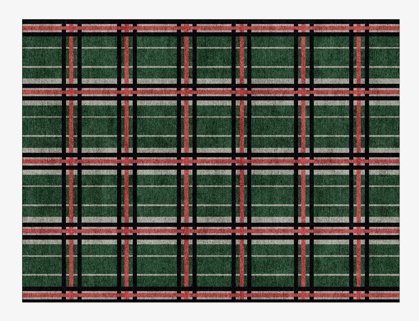 Tartan Geometric Rectangle Hand Knotted Bamboo Silk Custom Rug by Rug Artisan