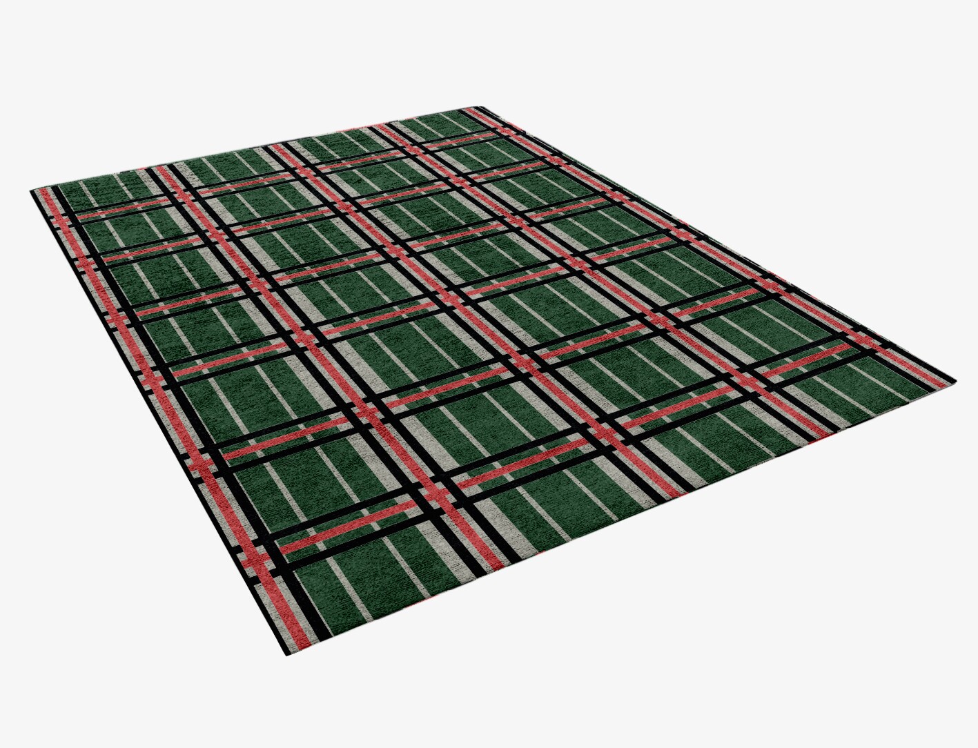 Tartan Geometric Rectangle Hand Knotted Bamboo Silk Custom Rug by Rug Artisan