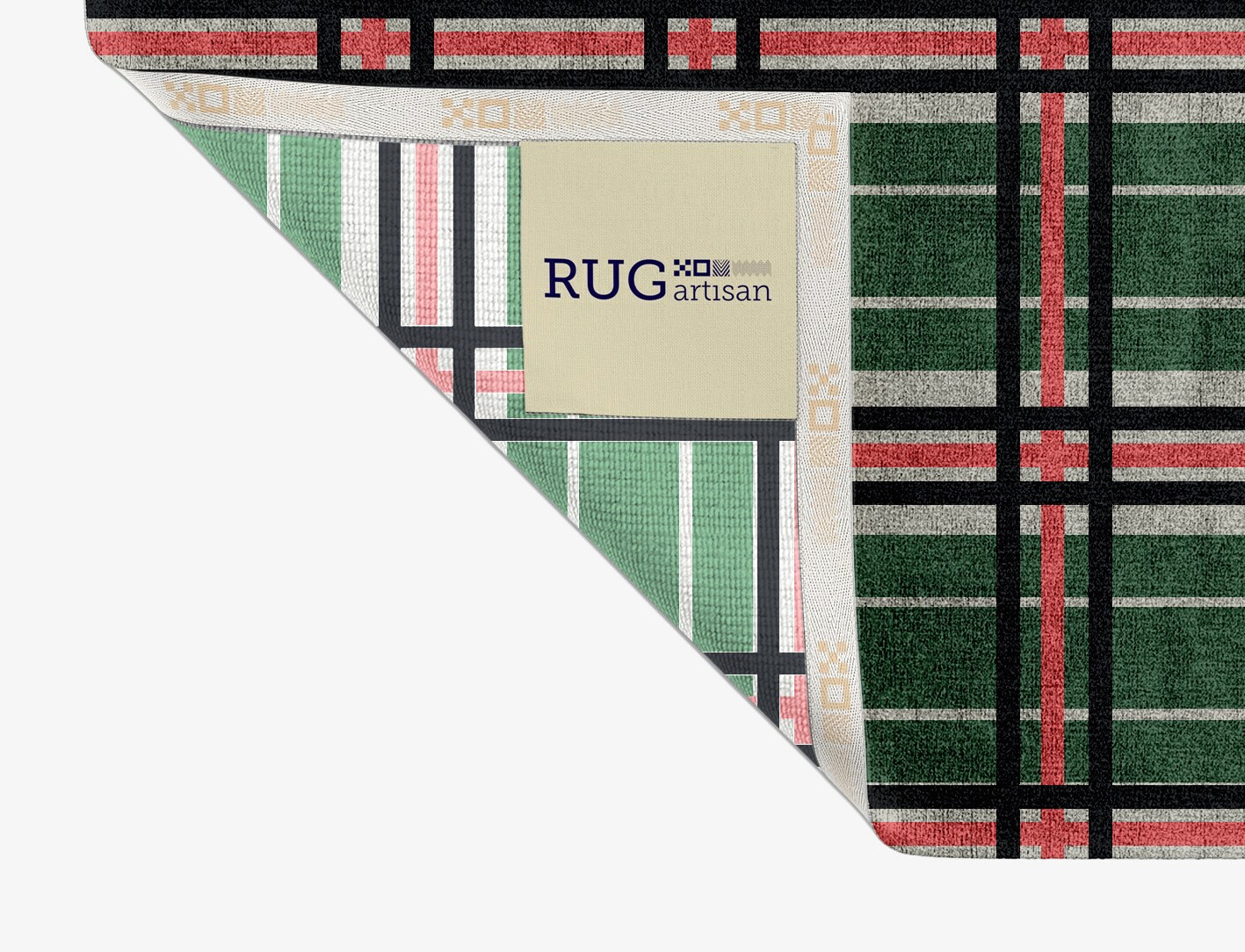 Tartan Geometric Rectangle Hand Knotted Bamboo Silk Custom Rug by Rug Artisan