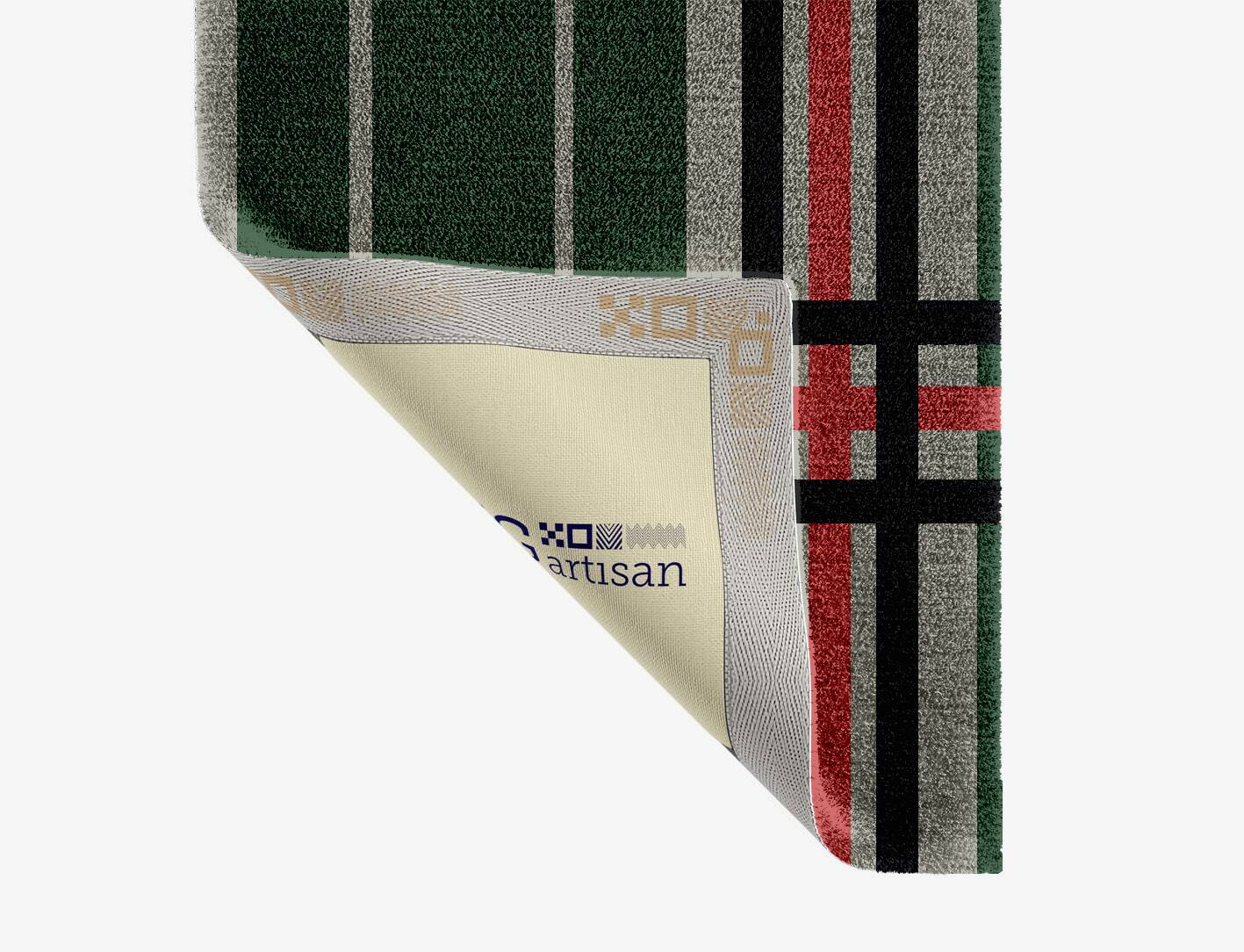 Tartan Geometric Runner Hand Knotted Tibetan Wool Custom Rug by Rug Artisan