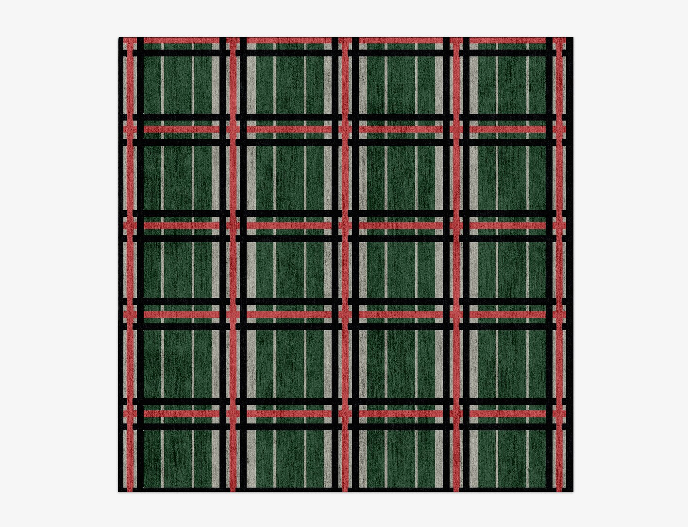 Tartan Geometric Square Hand Knotted Bamboo Silk Custom Rug by Rug Artisan