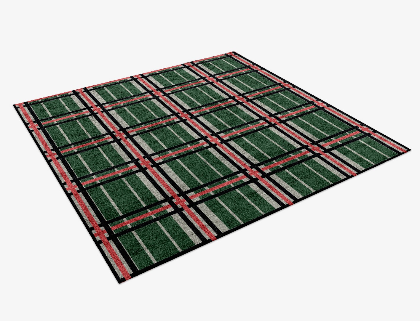 Tartan Geometric Square Hand Knotted Bamboo Silk Custom Rug by Rug Artisan