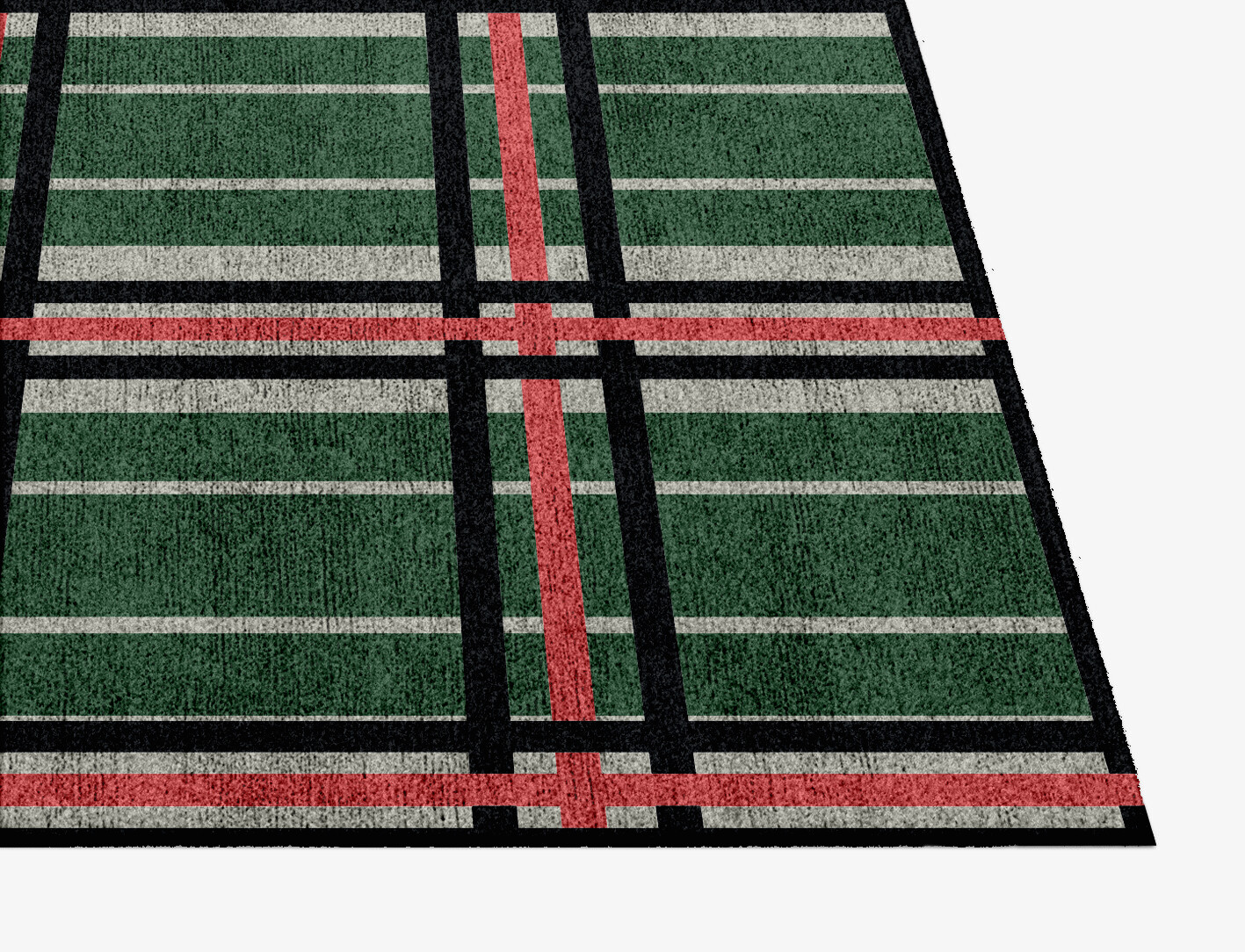 Tartan Geometric Square Hand Knotted Bamboo Silk Custom Rug by Rug Artisan