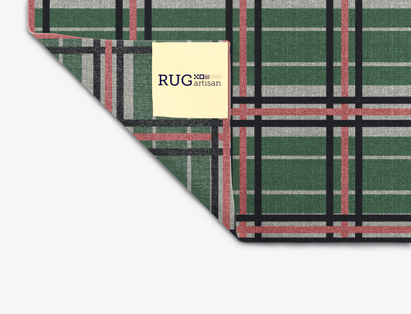 Tartan Geometric Square Outdoor Recycled Yarn Custom Rug by Rug Artisan