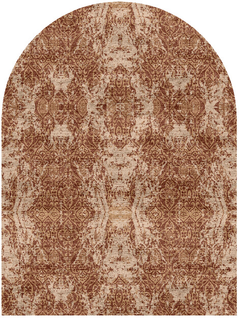 Tawny Damask Vintage Arch Hand Knotted Bamboo Silk Custom Rug by Rug Artisan