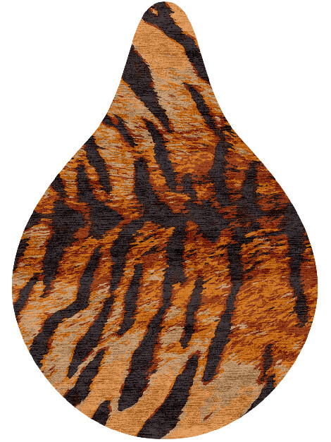 Tawny Hide Animal Prints Drop Hand Knotted Bamboo Silk Custom Rug by Rug Artisan