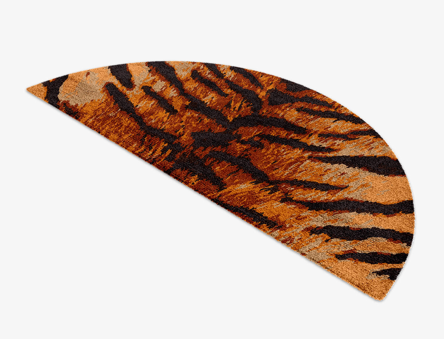 Tawny Hide Animal Prints Halfmoon Hand Knotted Bamboo Silk Custom Rug by Rug Artisan