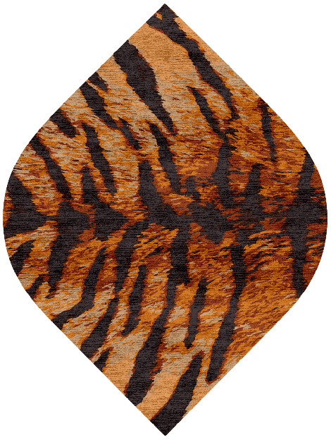 Tawny Hide Animal Prints Ogee Hand Knotted Bamboo Silk Custom Rug by Rug Artisan
