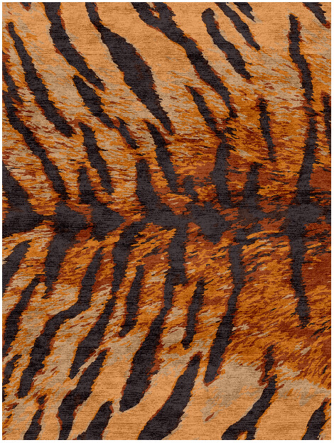 Tawny Hide Animal Prints Rectangle Hand Knotted Bamboo Silk Custom Rug by Rug Artisan