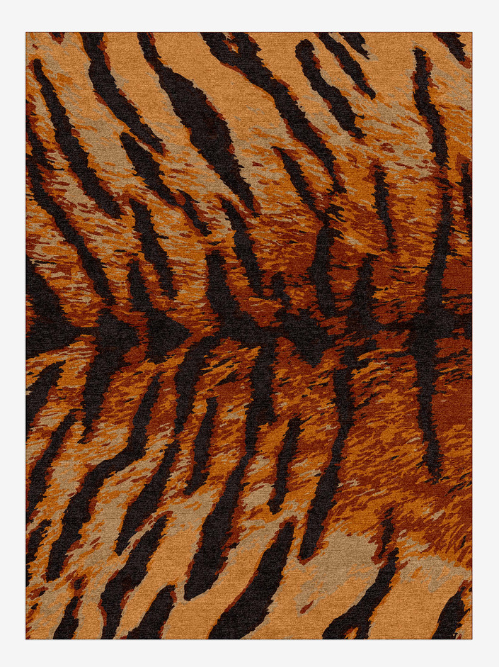 Tawny Hide Animal Prints Rectangle Hand Knotted Tibetan Wool Custom Rug by Rug Artisan