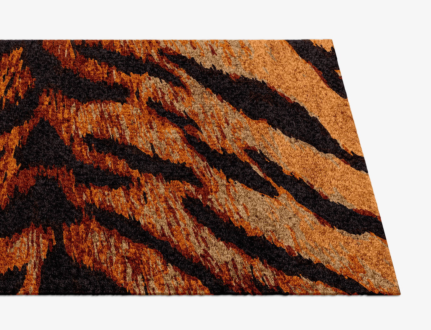 Tawny Hide Animal Prints Runner Hand Knotted Bamboo Silk Custom Rug by Rug Artisan