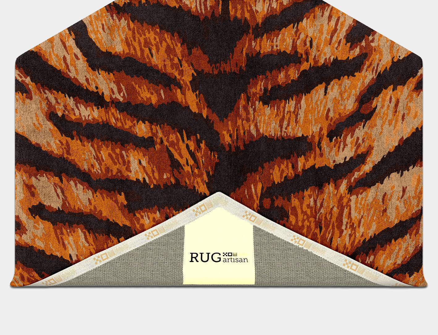 Tawny Hide Animal Prints Hexagon Hand Tufted Bamboo Silk Custom Rug by Rug Artisan