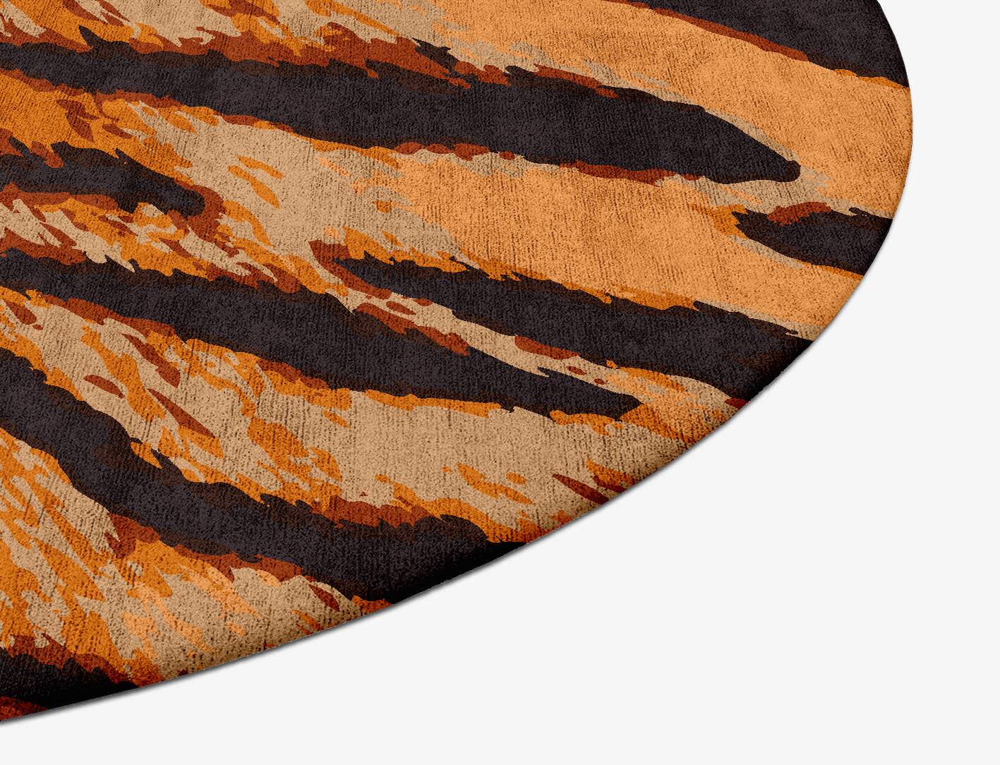 Tawny Hide Animal Prints Oval Hand Tufted Bamboo Silk Custom Rug by Rug Artisan