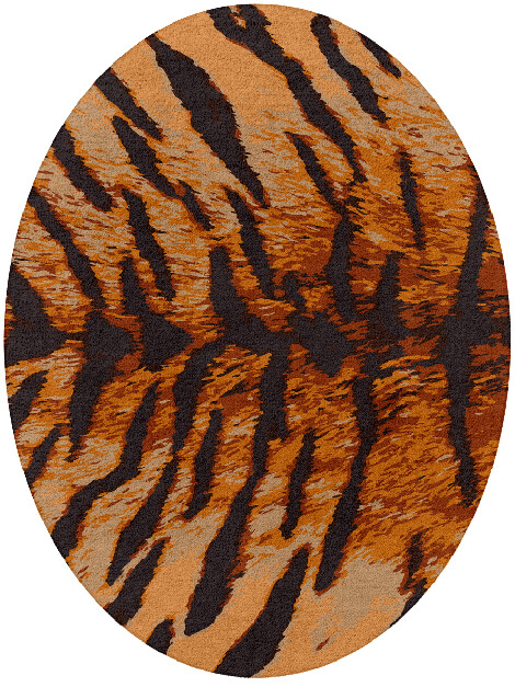 Tawny Hide Animal Prints Oval Hand Tufted Pure Wool Custom Rug by Rug Artisan