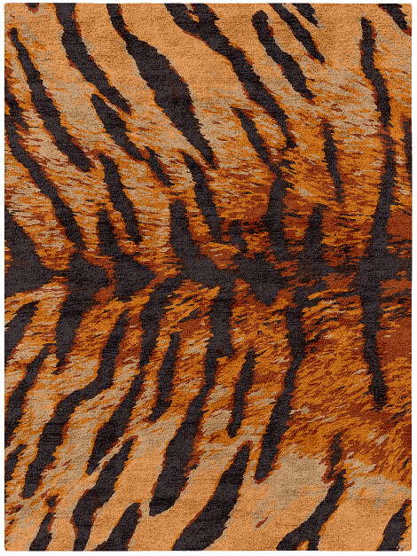 Tawny Hide Animal Prints Rectangle Hand Tufted Bamboo Silk Custom Rug by Rug Artisan
