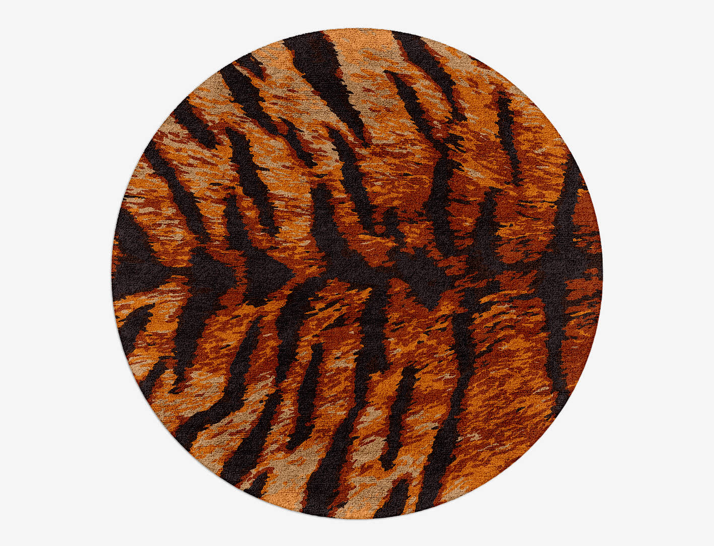 Tawny Hide Animal Prints Round Hand Tufted Bamboo Silk Custom Rug by Rug Artisan
