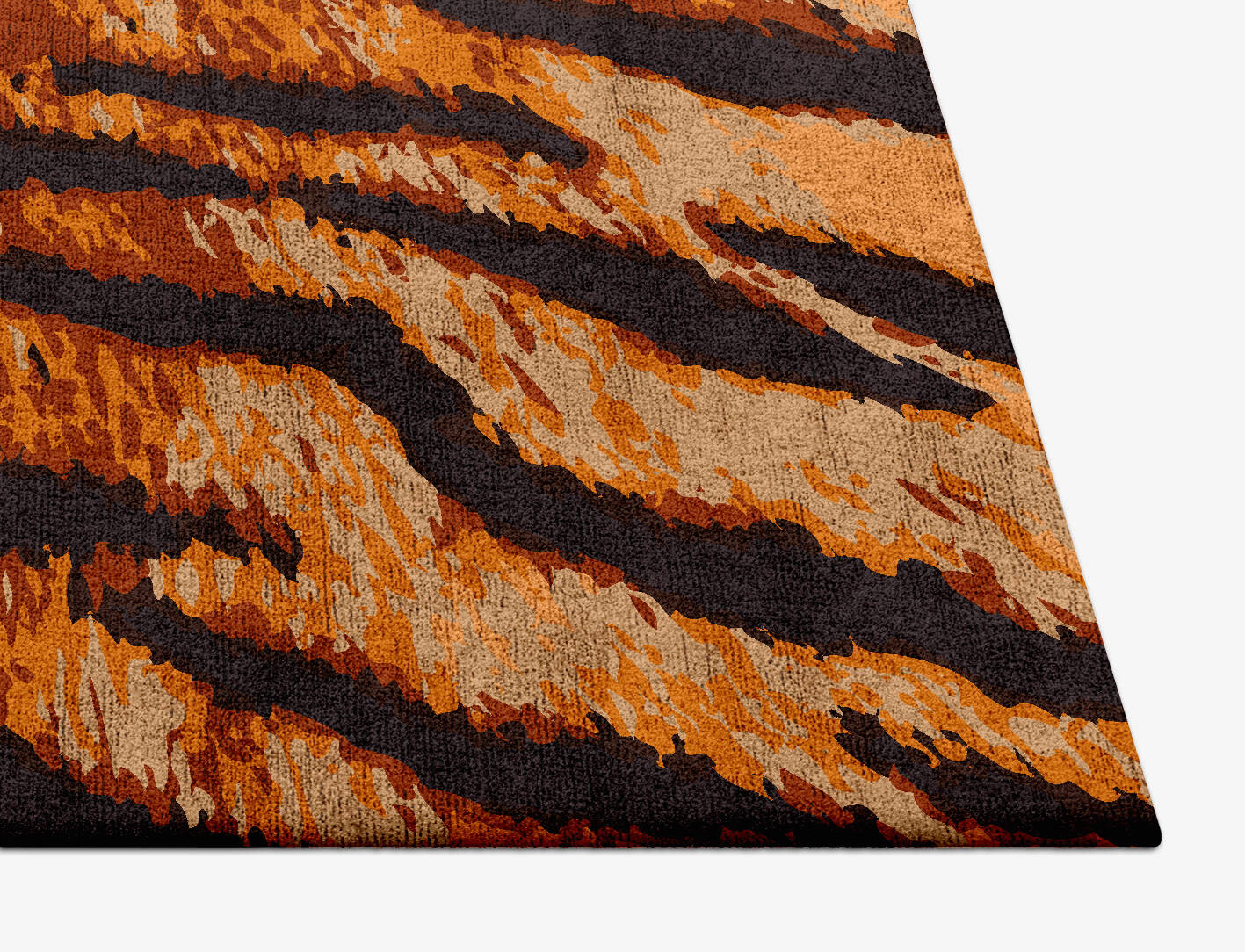 Tawny Hide Animal Prints Square Hand Tufted Bamboo Silk Custom Rug by Rug Artisan