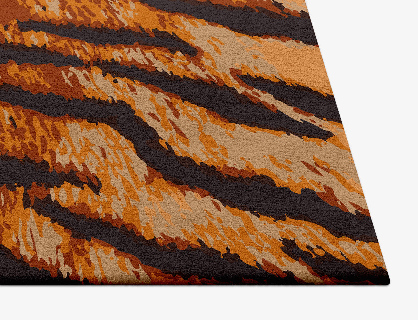Tawny Hide Animal Prints Square Hand Tufted Pure Wool Custom Rug by Rug Artisan