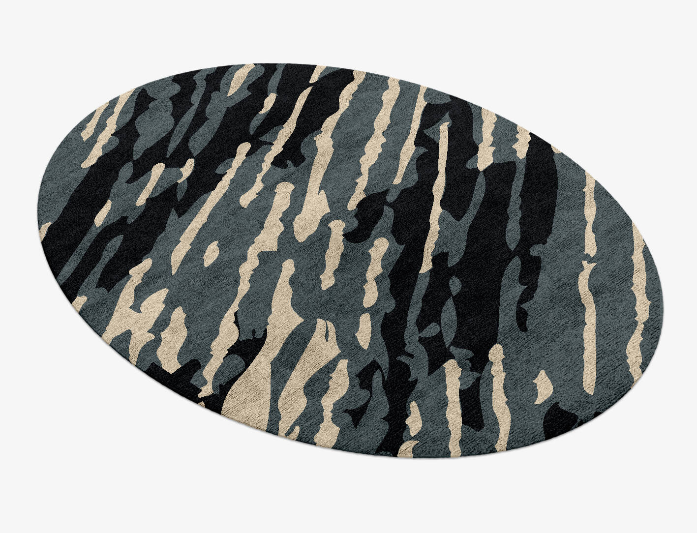 Tempest Abstract Oval Hand Knotted Bamboo Silk Custom Rug by Rug Artisan