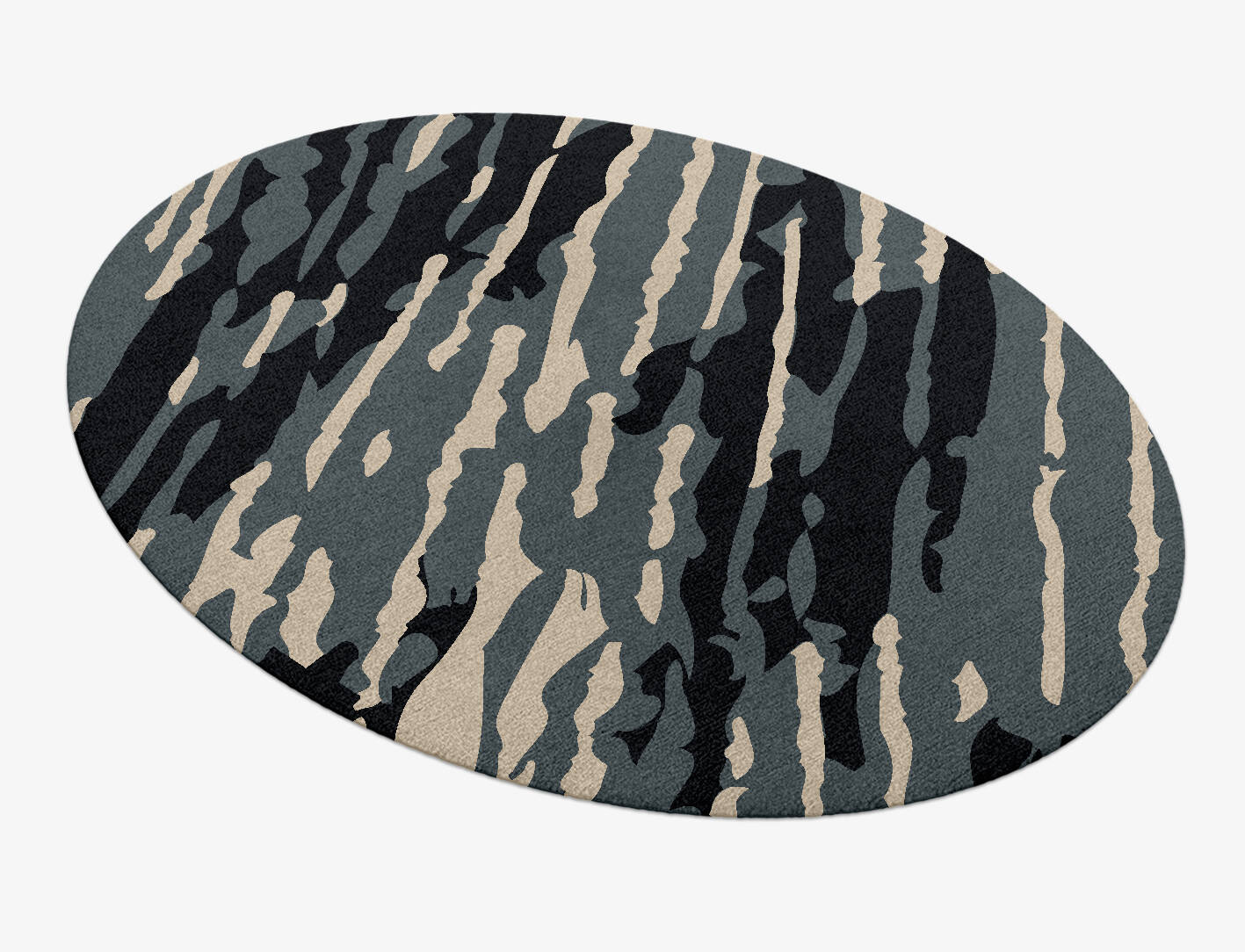 Tempest Abstract Oval Hand Knotted Tibetan Wool Custom Rug by Rug Artisan
