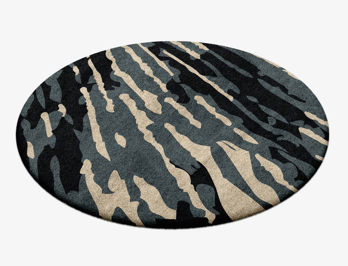 Tempest Abstract Round Hand Tufted Bamboo Silk Custom Rug by Rug Artisan