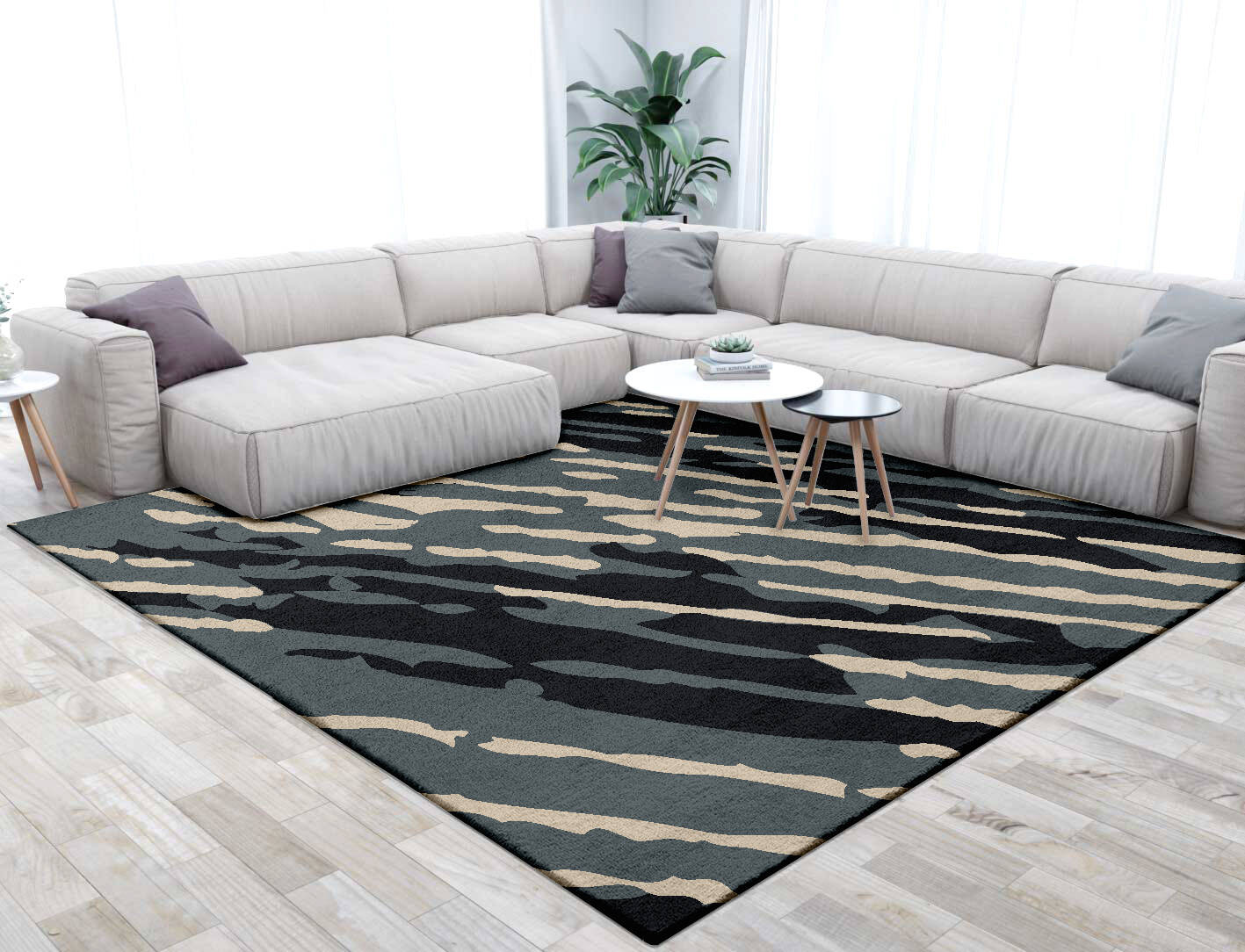 Tempest Abstract Square Hand Tufted Pure Wool Custom Rug by Rug Artisan