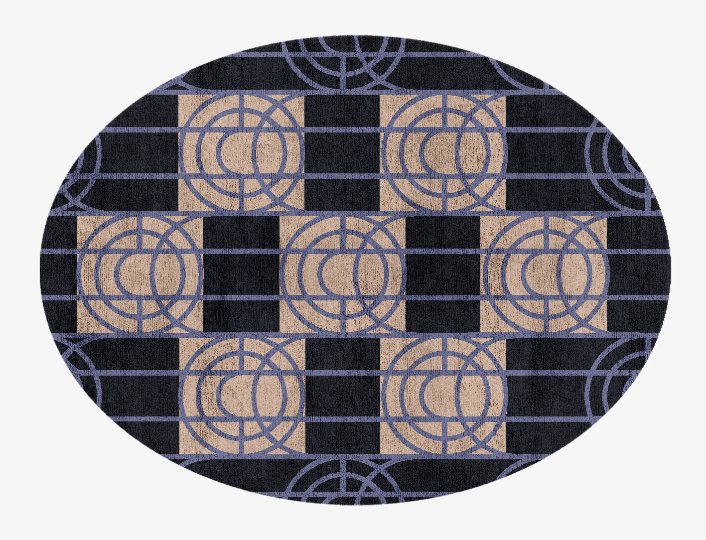 Templates Geometric Oval Hand Knotted Bamboo Silk Custom Rug by Rug Artisan