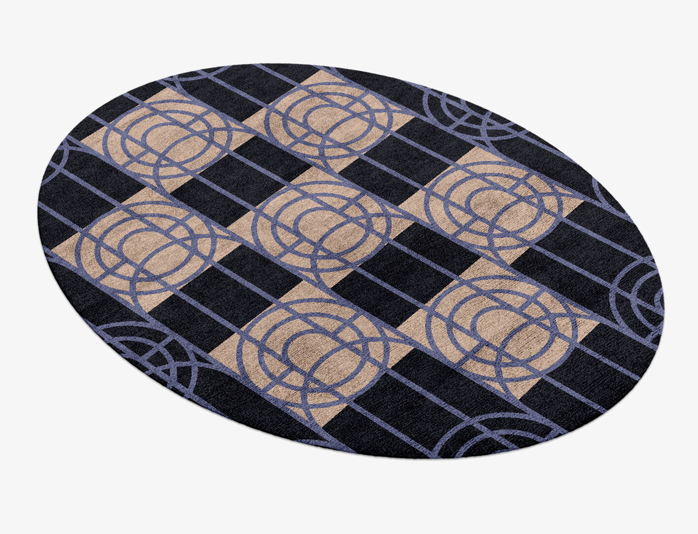 Templates Geometric Oval Hand Knotted Bamboo Silk Custom Rug by Rug Artisan