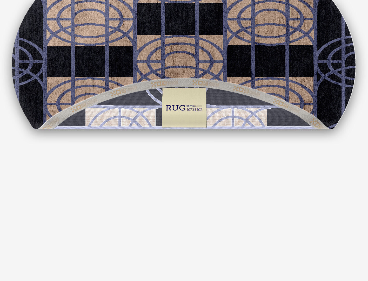 Templates Geometric Oval Hand Knotted Bamboo Silk Custom Rug by Rug Artisan
